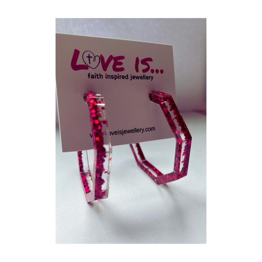 COLOUR🌈 - raspberry geo hoop