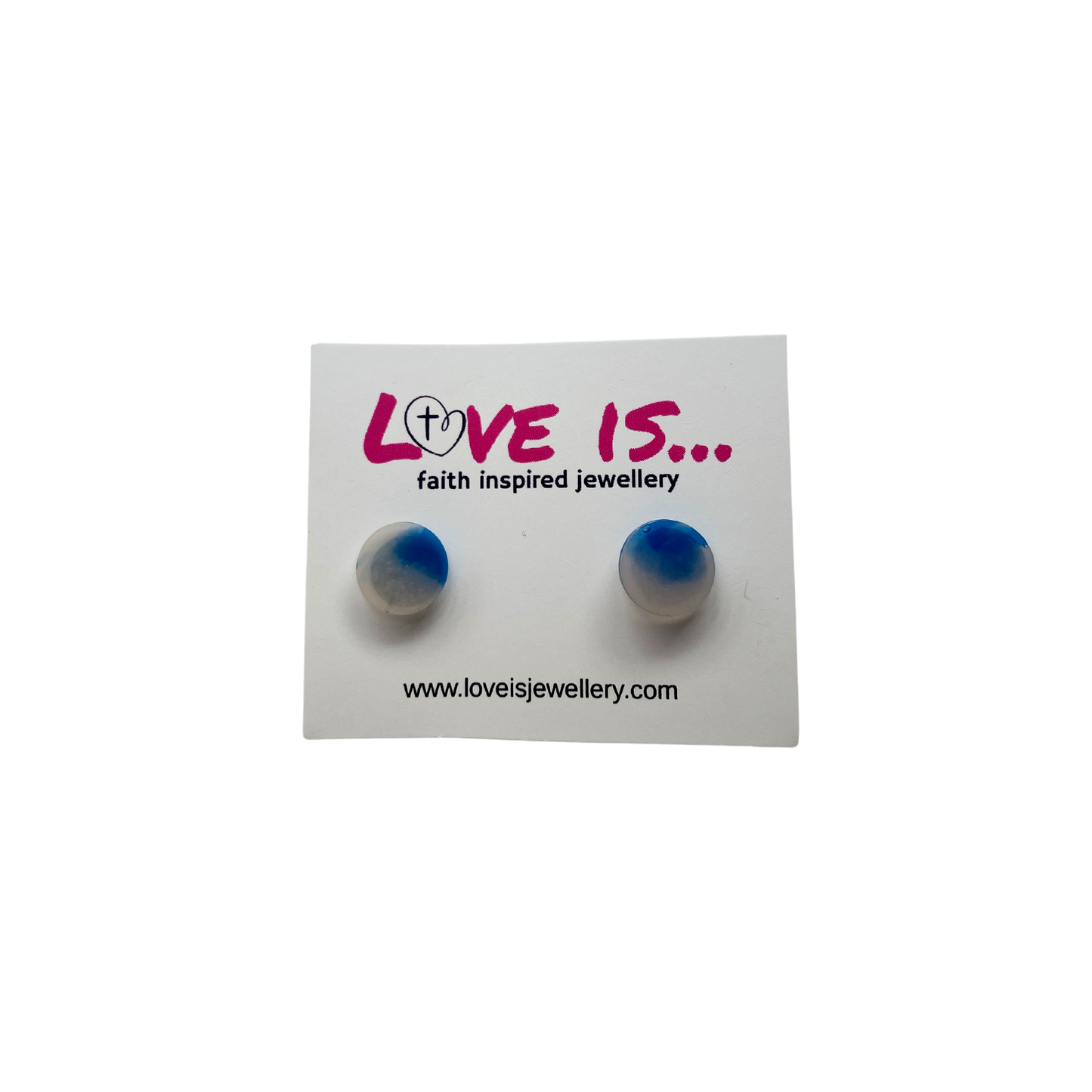 COLOUR🌈 - blue white stud