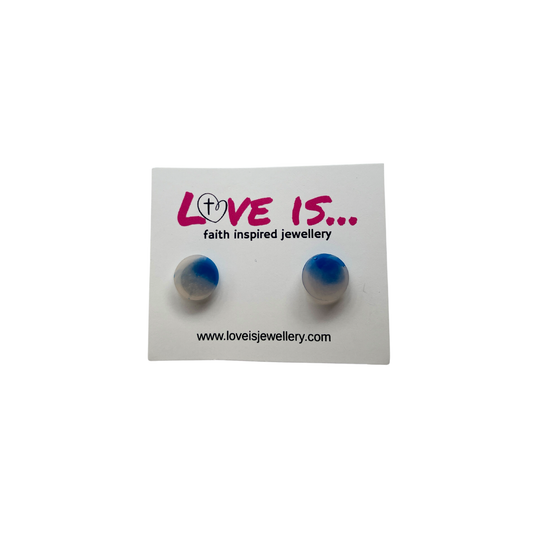 COLOUR🌈 - blue white stud