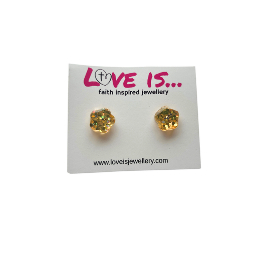 COLOUR🌈 - golden yellow sparkle stud