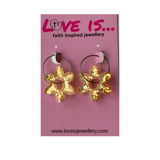 COLOUR🌈 - hoopla golden yellow flower heart hoop