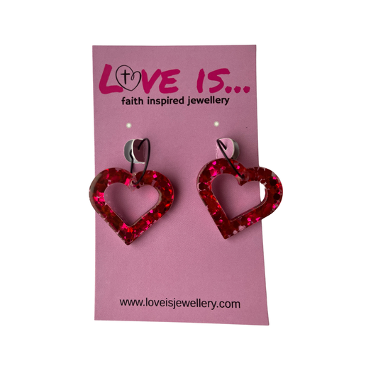 COLOUR🌈 - hoopla bright pink hollow heart