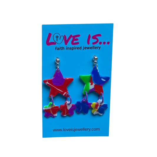 COLOUR🌈 - Multicoloured star dangles