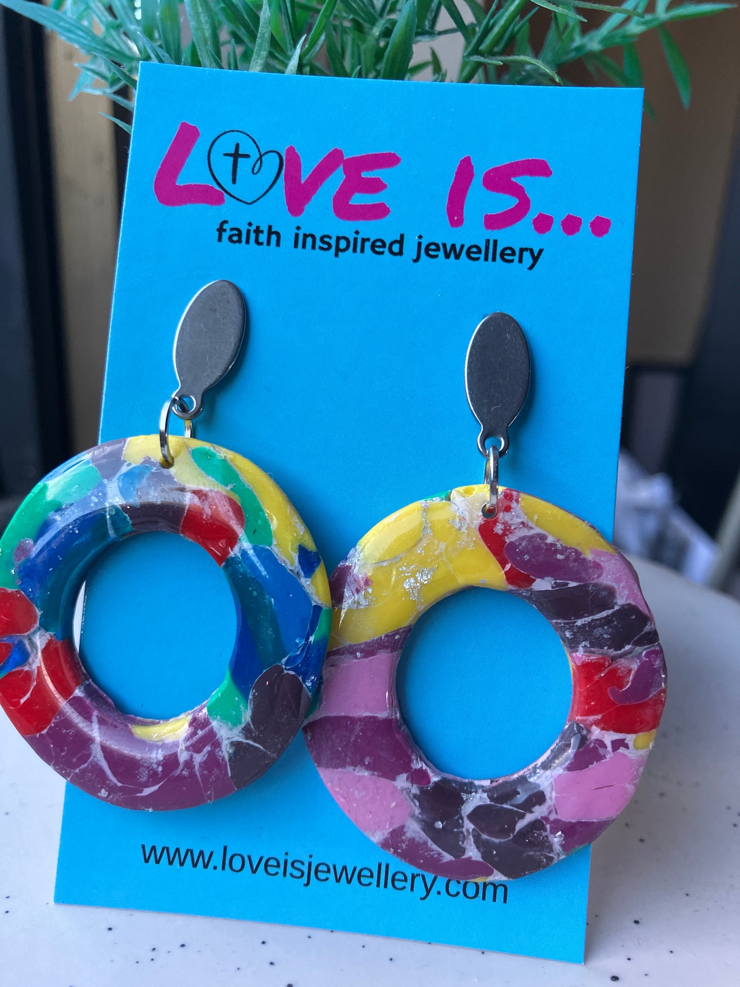 Technicolour donut dangles