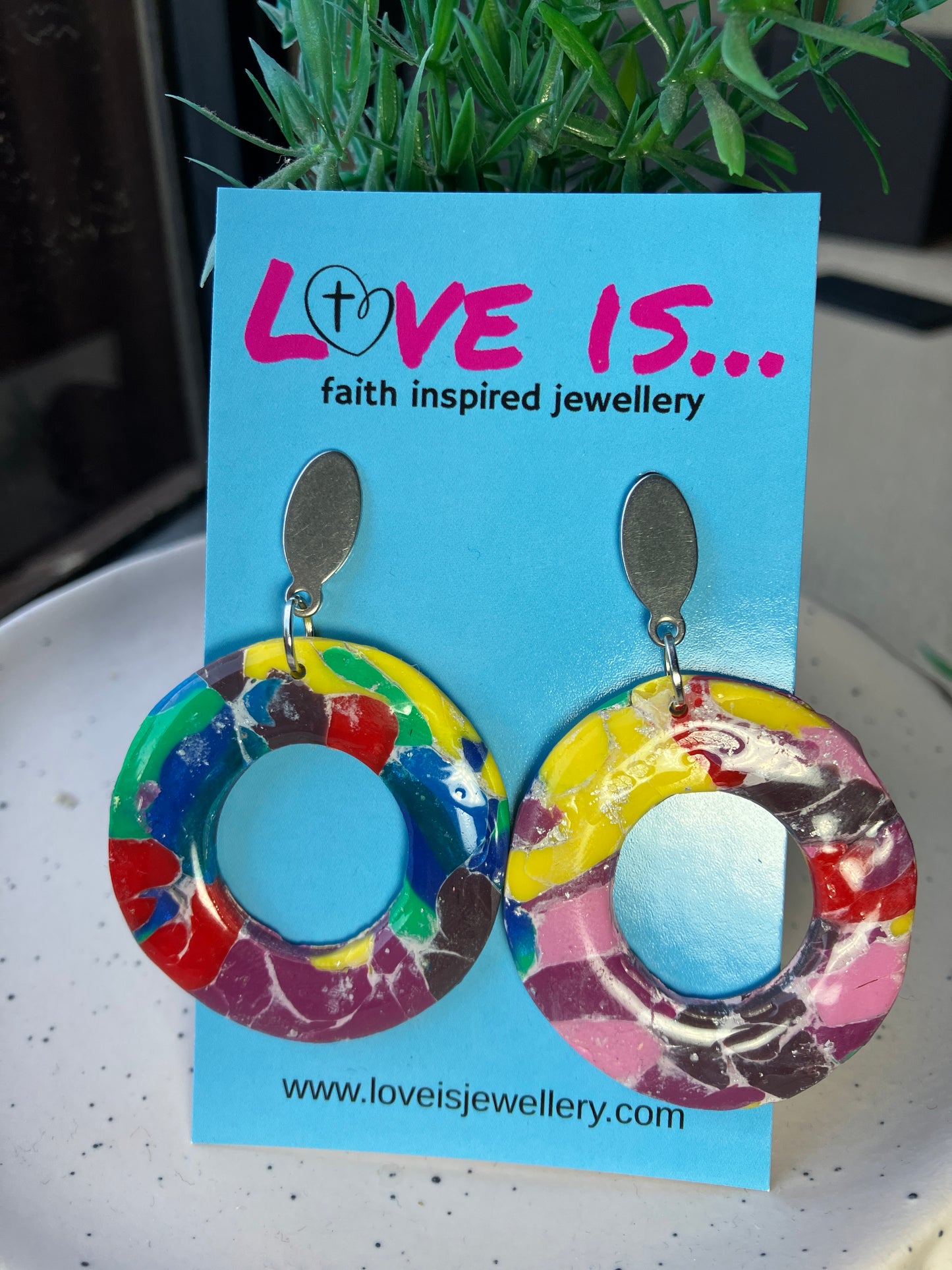 Technicolour donut dangles