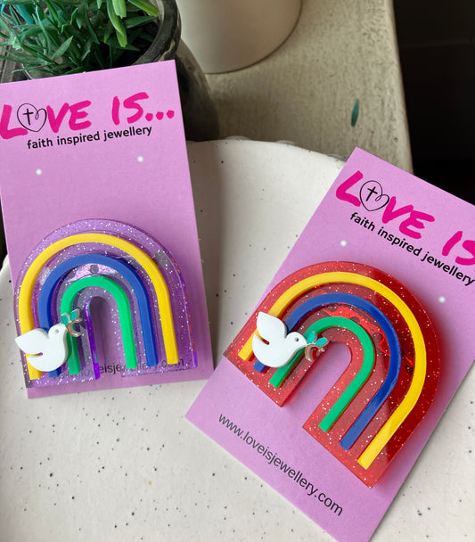 Rainbow brooch - the promise