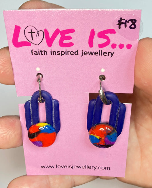 COLOUR🌈 - Navy hollow ovals