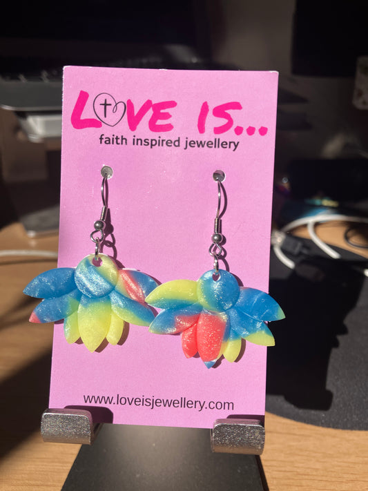 Purity - multicoloured shimmer floral drop