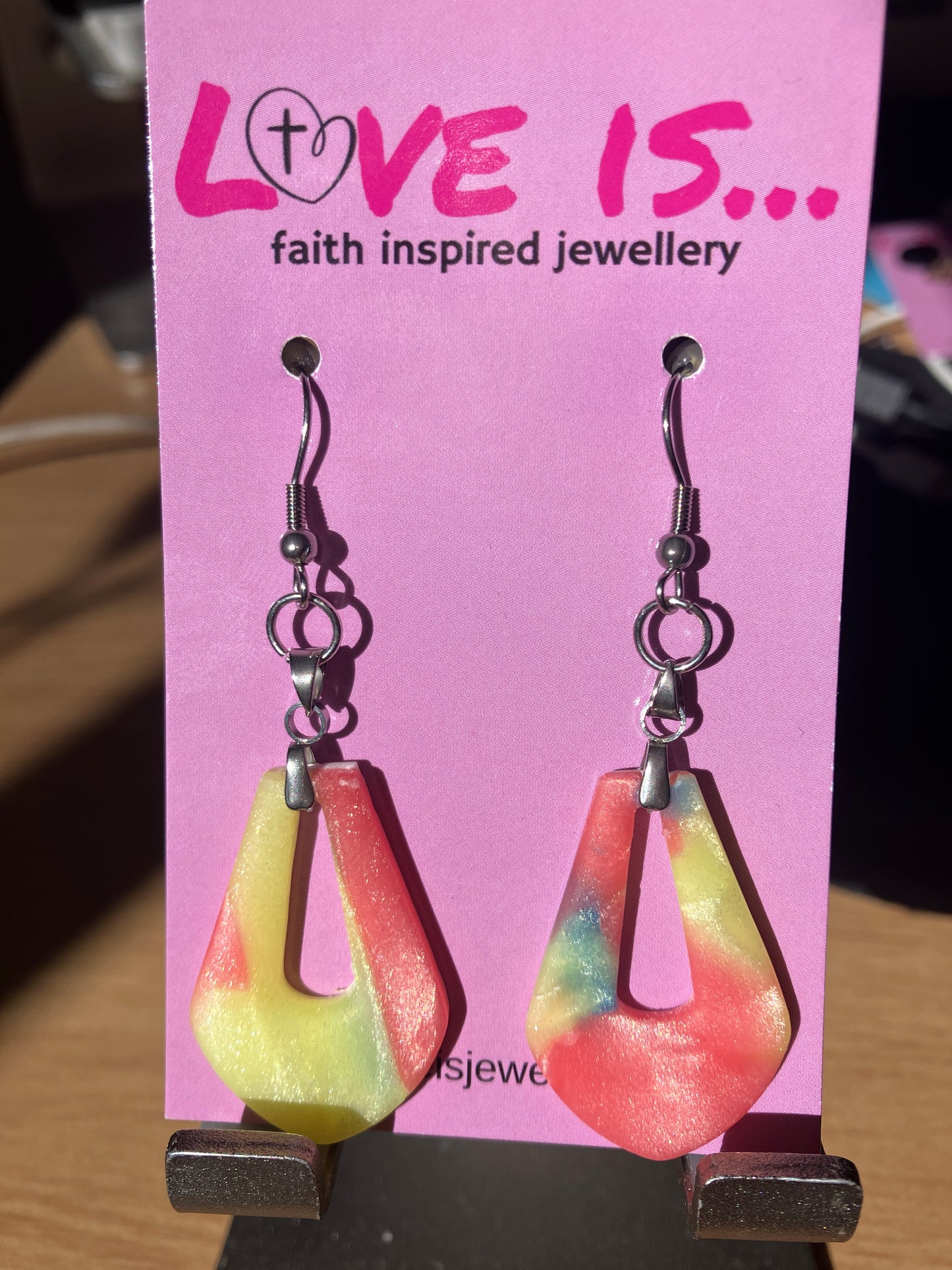 Purity - multicoloured shimmer hollow geo shape