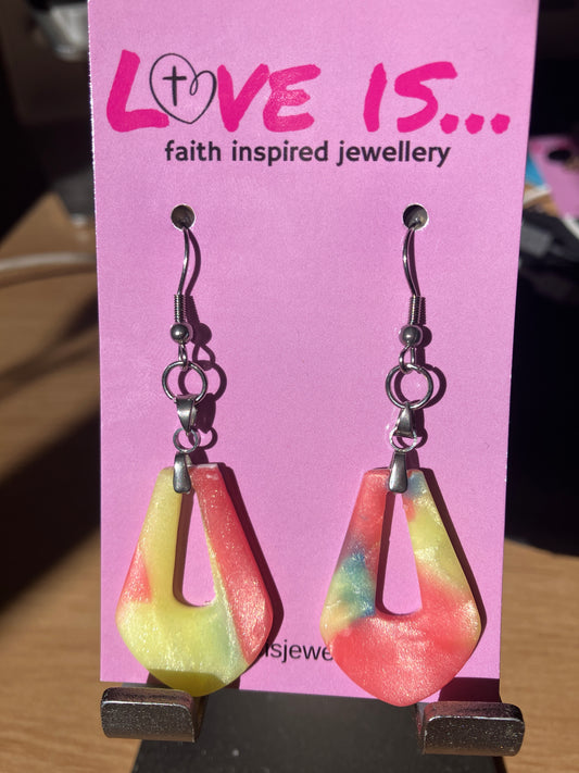 Purity - multicoloured shimmer hollow geo shape
